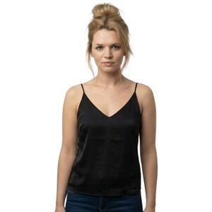 Abercrombie‎ & Fitch Essentials Shirt Womens S Black V Neck Cami Tank Top Preppy
